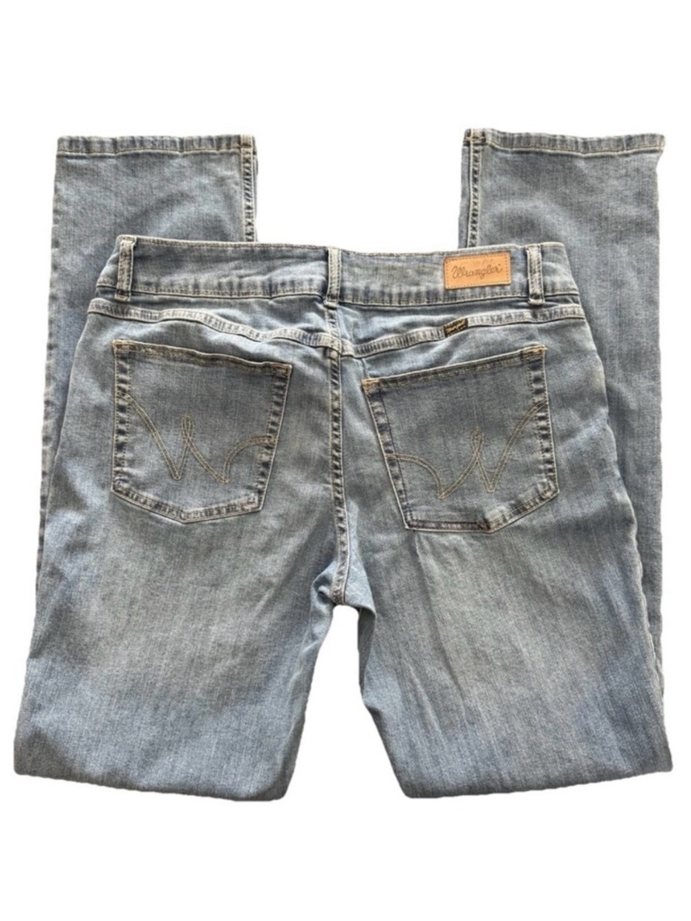 Wrangler Low Rise Straight Leg Jeans 13/14x34 Light Wash Western Stretch Denim - Picture 2 of 16